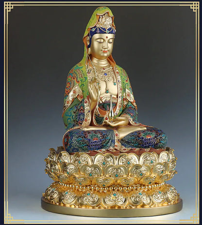 48CM Large TOP high grade 24k gilding GUAN YIN Buddha statue Guanyin Avalokiteshvara God HOME shrine bless safe luck protection