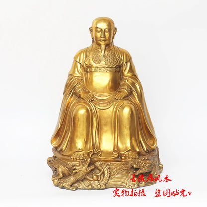 48CM # blessing Company SHOP Store home TOP efficacious Talisman Protection-ZUI SHI YE ZHENWU dragon Chinese FENG SHUI statue