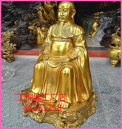 48CM # blessing Company SHOP Store home TOP efficacious Talisman Protection-ZUI SHI YE ZHENWU dragon Chinese FENG SHUI statue