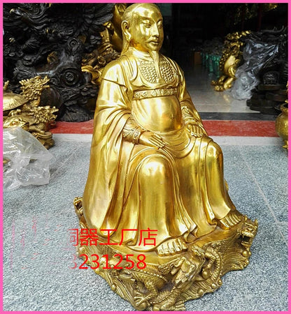 48CM # blessing Company SHOP Store home TOP efficacious Talisman Protection-ZUI SHI YE ZHENWU dragon Chinese FENG SHUI statue