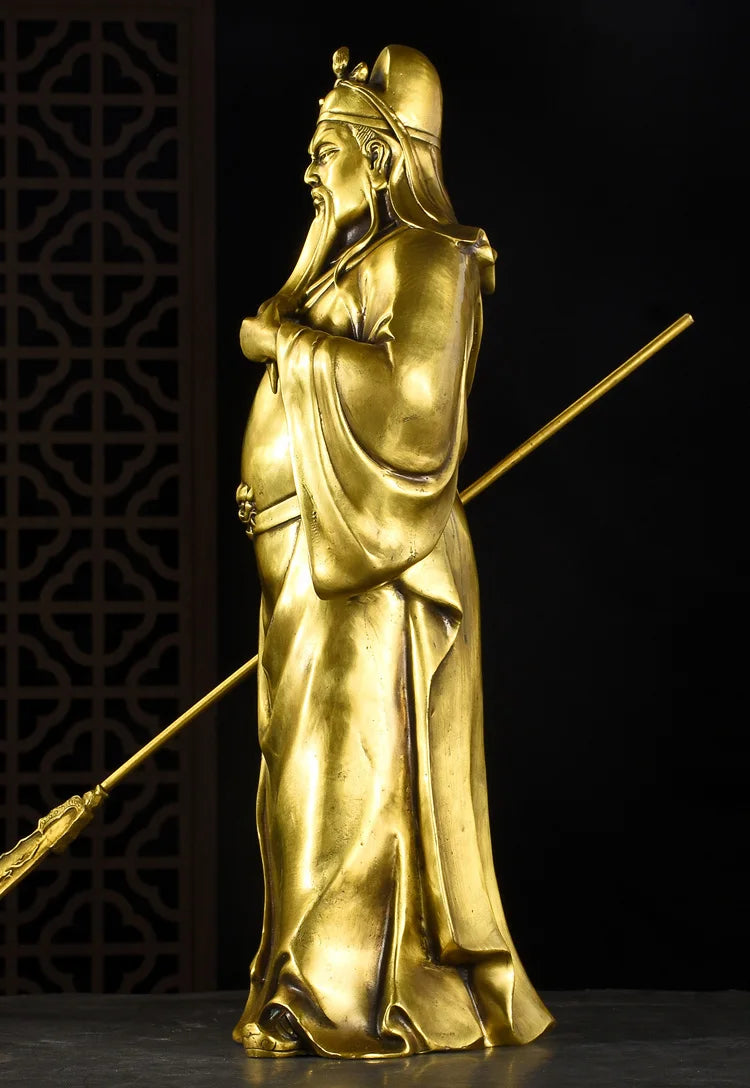 48CM huge large Home Lobby hall Company efficacious Money Drawing Martial God of wealth Guan gong Guandi FENG SHUI brass statue