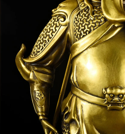 48CM huge large Home Lobby hall Company efficacious Money Drawing Martial God of wealth Guan gong Guandi FENG SHUI brass statue