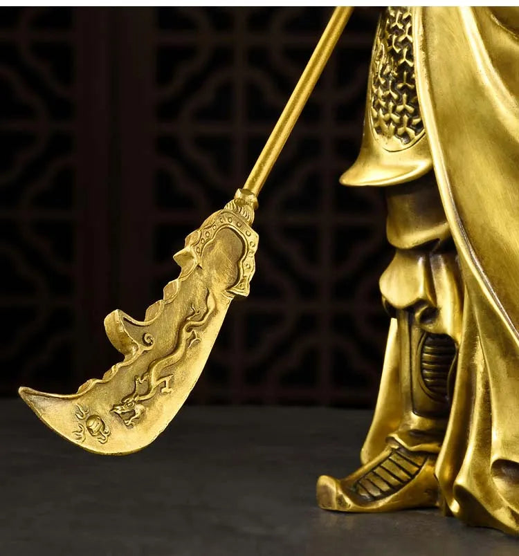 48CM huge large Home Lobby hall Company efficacious Money Drawing Martial God of wealth Guan gong Guandi FENG SHUI brass statue