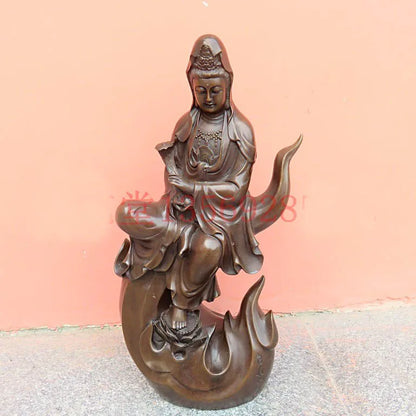 48CM large 2022 HOME SHOP Lobby GOOD luck efficacious Protection Propitious Decorative FREE RUYI Guanyin Buddha bronze statue