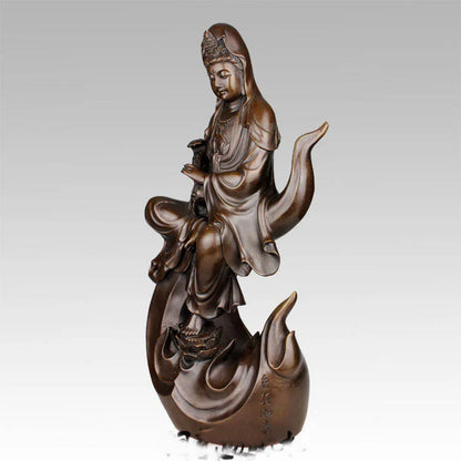 48CM large 2022 HOME SHOP Lobby GOOD luck efficacious Protection Propitious Decorative FREE RUYI Guanyin Buddha bronze statue