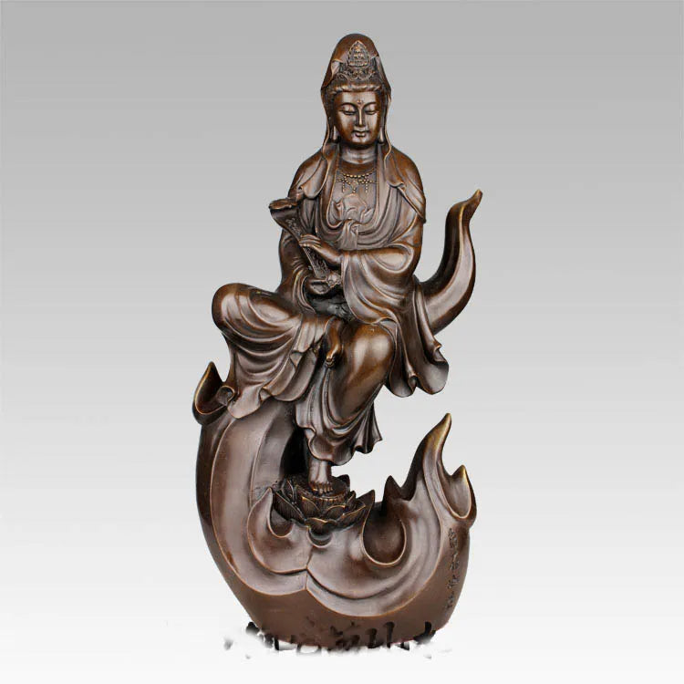 48CM large 2022 HOME SHOP Lobby GOOD luck efficacious Protection Propitious Decorative FREE RUYI Guanyin Buddha bronze statue