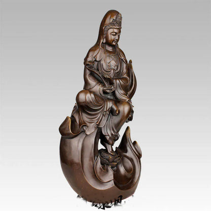 48CM large 2022 HOME SHOP Lobby GOOD luck efficacious Protection Propitious Decorative FREE RUYI Guanyin Buddha bronze statue