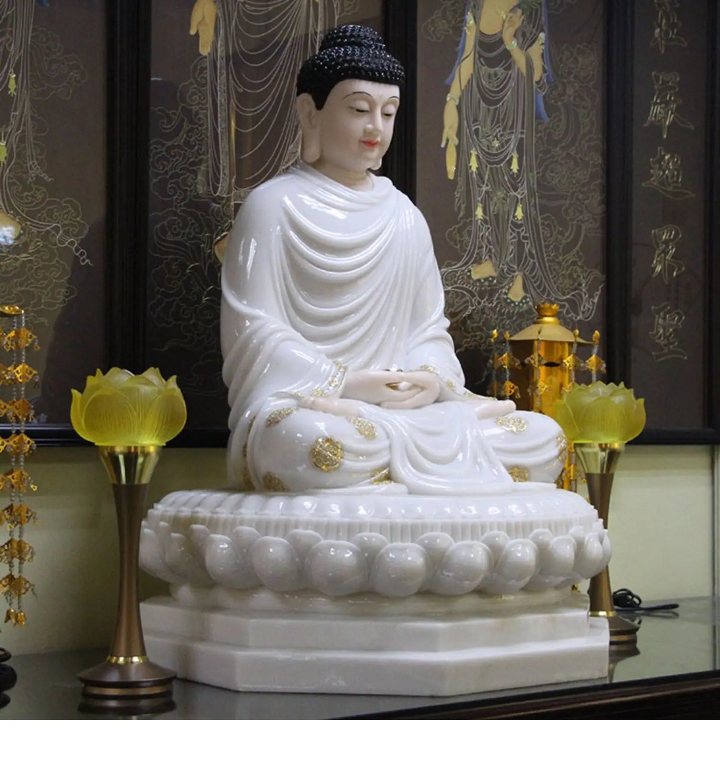 48CM large Southeast Asia Buddhism HOME temple HIGH grade Sakyamuni Amitabha Buddha Patron saint jade statue bless safety health