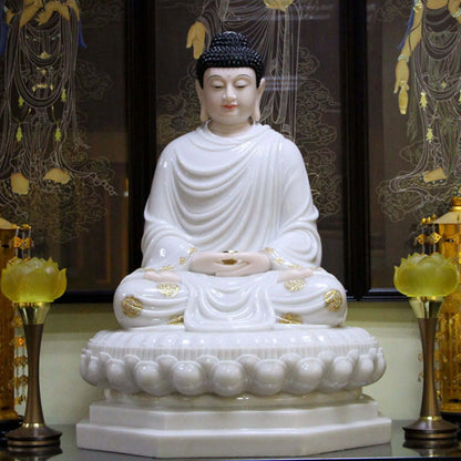 48CM large Southeast Asia Buddhism HOME temple HIGH grade Sakyamuni Amitabha Buddha Patron saint jade statue bless safety health