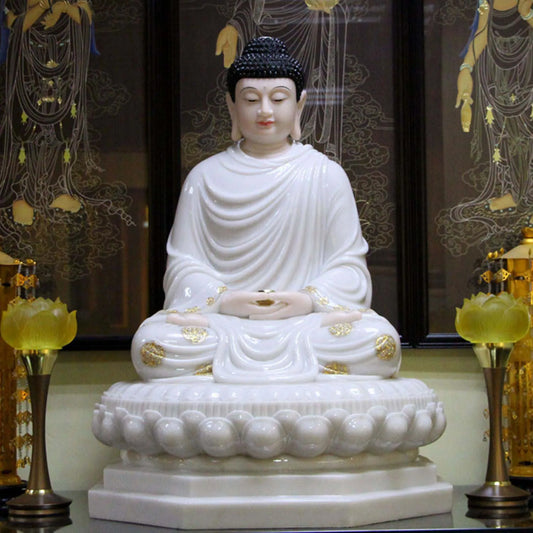 48CM large Southeast Asia Buddhism HOME temple HIGH grade Sakyamuni Amitabha Buddha Patron saint jade statue bless safety health