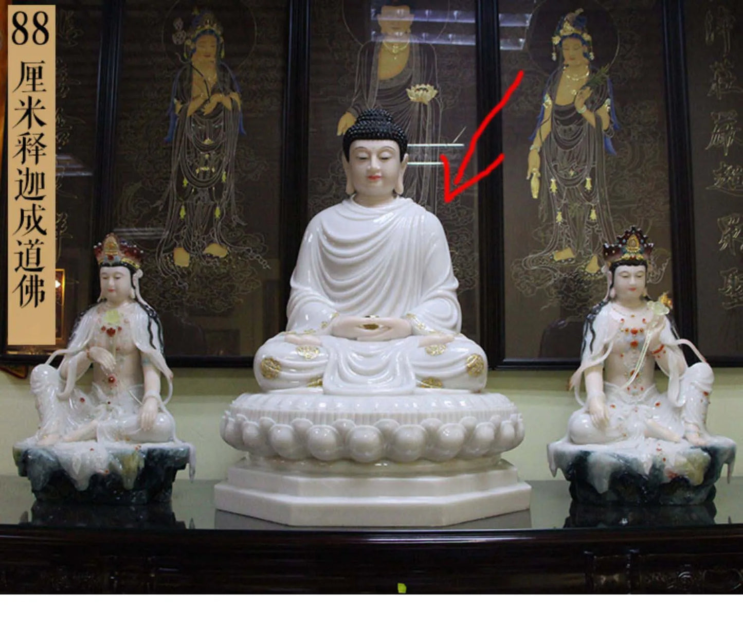 48CM large Southeast Asia Buddhism HOME temple HIGH grade Sakyamuni Amitabha Buddha Patron saint jade statue bless safety health