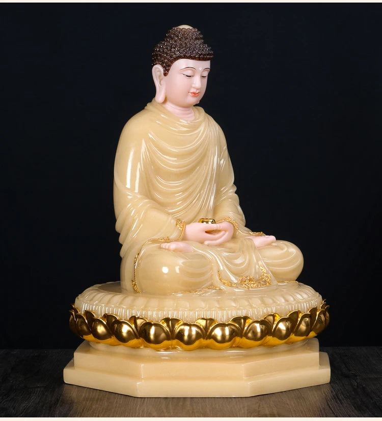 48CM large Southeast Asia Buddhism HOME temple HIGH grade Sakyamuni Amitabha Buddha Patron saint jade statue bless safety health