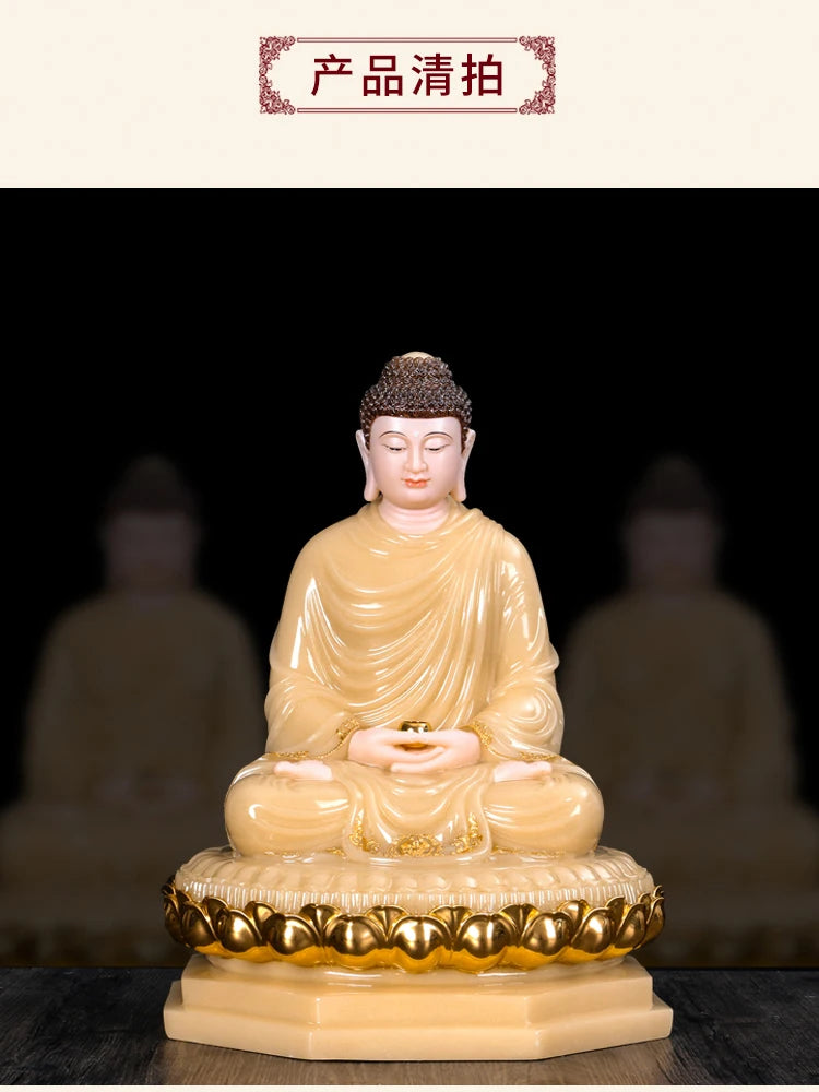 48CM large Southeast Asia Buddhism HOME temple HIGH grade Sakyamuni Amitabha Buddha Patron saint jade statue bless safety health