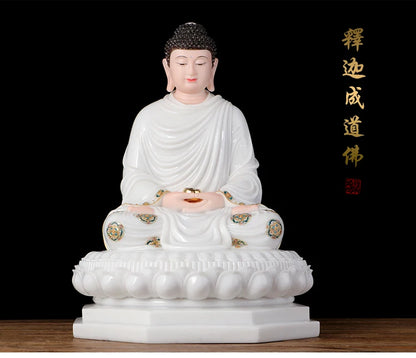 48CM large Southeast Asia Buddhism HOME temple high-grade Sakyamuni Amitabha Buddha Patron saint jade statue bless safety health