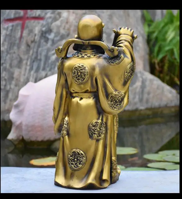 49CM large# SHOP Store company home efficacious fortune God Talisman Protection-Money Drawing Martial god of wealth BRASS statue