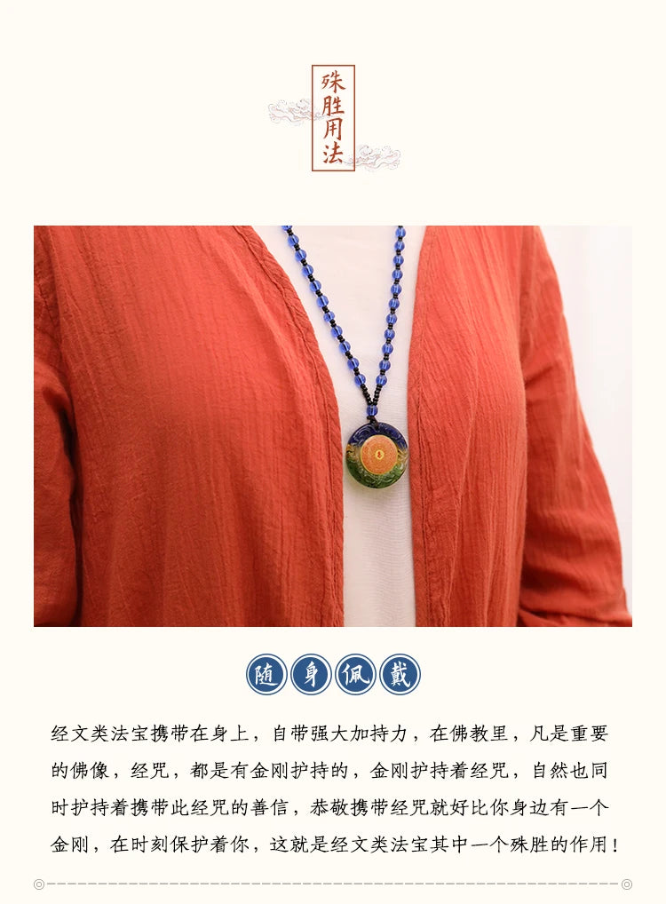 4P Greco-Buddhist efficacious Mascot exorcise evil spirit safe Bring good luck Shurangama Mantra Crystal Pendant Buddhist Amulet