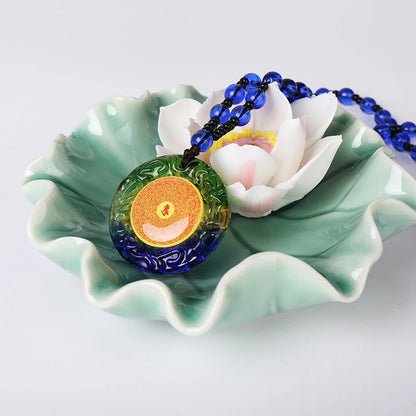 4P Greco-Buddhist efficacious Mascot exorcise evil spirit safe Bring good luck Shurangama Mantra Crystal Pendant Buddhist Amulet