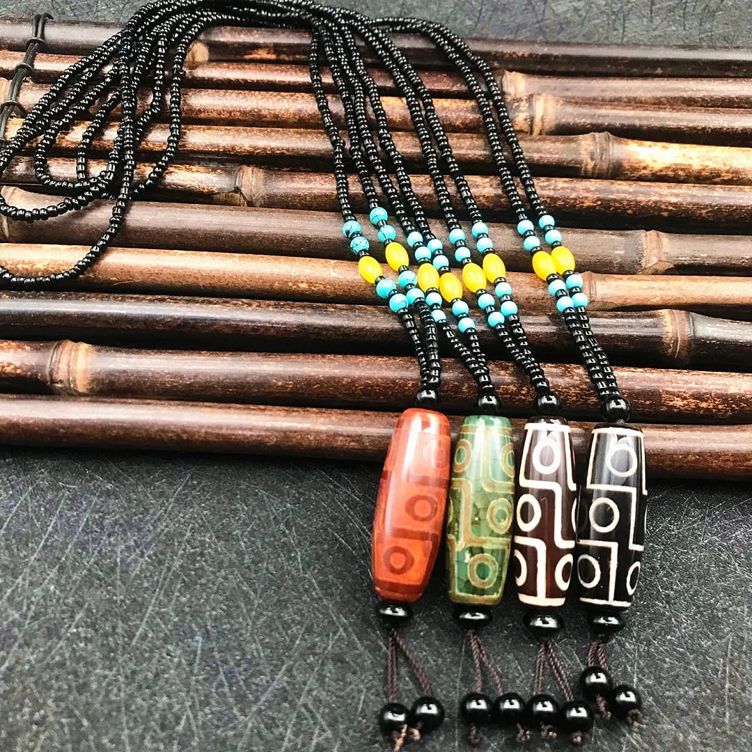 4P Wholesale Buddhist supplies blese safe healthy Bring good luck money Tibet Tian zhu agate Amulet Pendant protective talisman