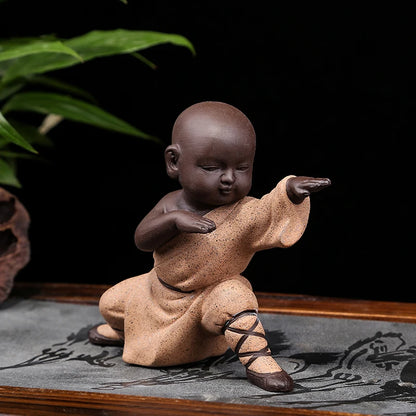 4P #office store company home Desk bookshelf BEST ART statue- CHAN DAO Monk "CHINESE GONGFU" ceramics Porcelain Buddha ART