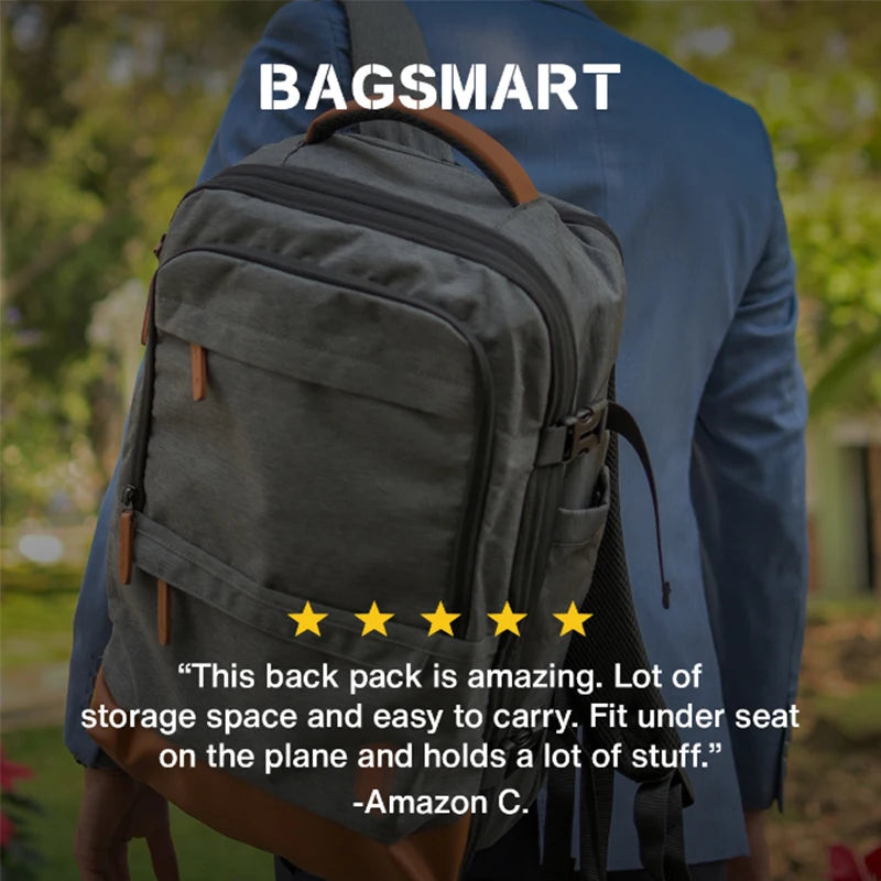 4PCS BAGSMART Women Travel Backpack Airplane Large Capacity Multi-Function Luggage Lightweight Men Casual Bag Notebook Bagpacks