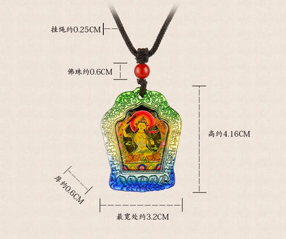 4PCS #GOOD  -Buddhist pocket travel efficacious Mascot #Vajrasattva Yellow Jambhala Amitayus Buddha RULAI Crystal Pendant Amulet