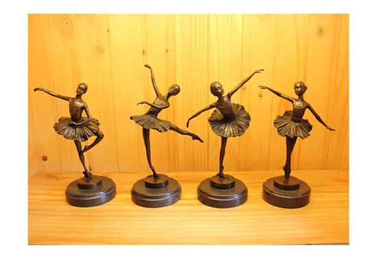4PCS # TOP COOL home bar decorative Ballet Music art Crazy dancing Ballet dancer bronze Sculpture statue