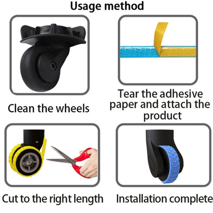 4Pcs/8Pcs Luggage Wheel Cover Silicone Cover Suitcase Wheel Cover Adjustable Luggage Spinner Wheel Cover for Most Caster