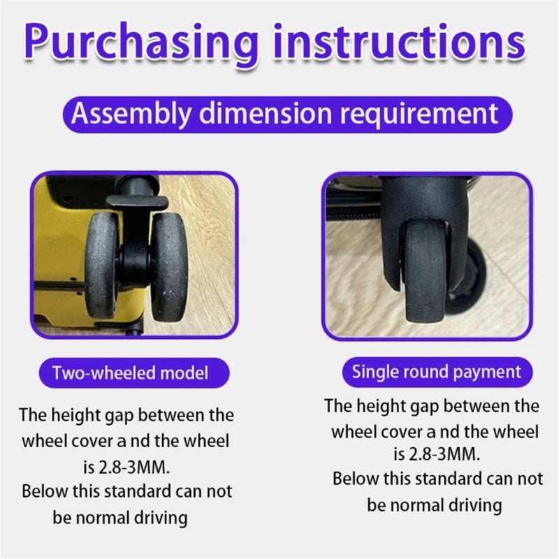 4Pcs/8Pcs Luggage Wheel Cover Silicone Cover Suitcase Wheel Cover Adjustable Luggage Spinner Wheel Cover for Most Caster