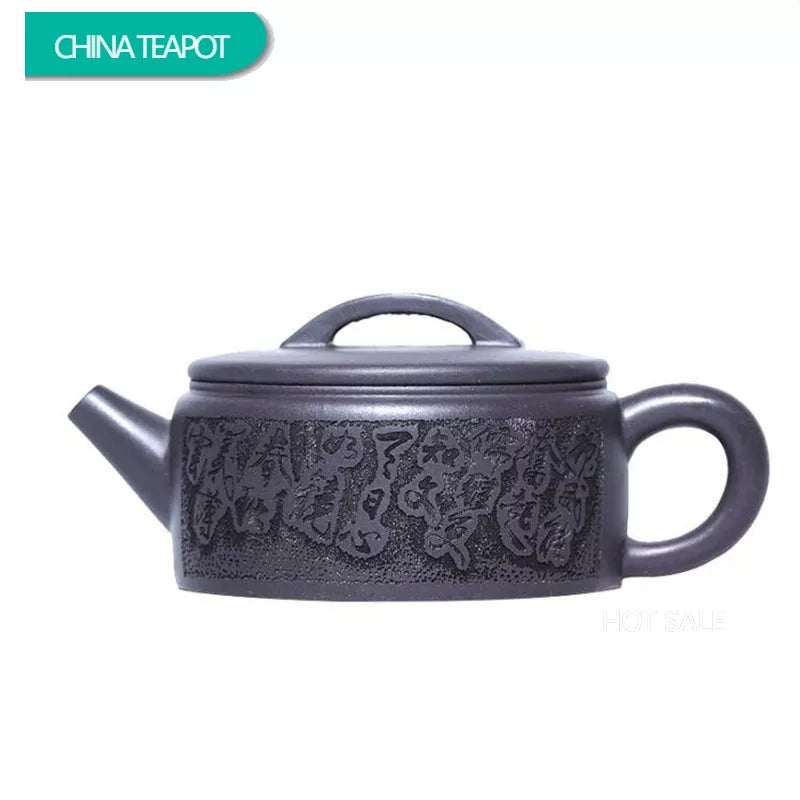 160ml Chinese Yixing Purple Clay Teapots Large Caliber Famous Artists Handmade Tea Pot Kettle Authentic Zisha Tea Set Teaware
