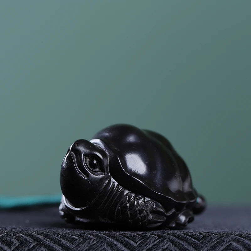 4cm Ebony Pendant Turtles Animal Sculpture Car Hanging Office Decoration Bag Pendant Mascot Home Decor