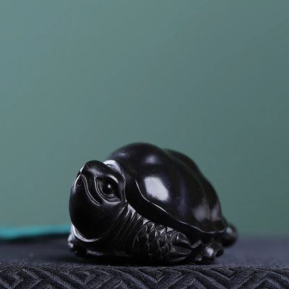 4cm Ebony Pendant Turtles Animal Sculpture Car Hanging Office Decoration Bag Pendant Mascot Home Decor