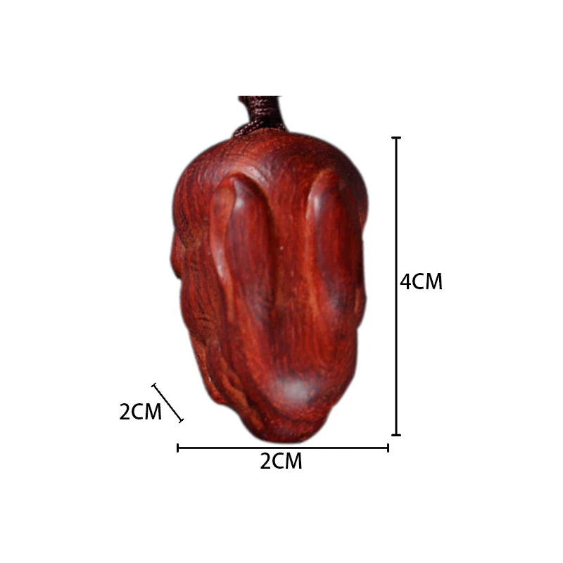 4cm Lobular Rosewood Wood Sculpture Animal Sculpture Traditional Chinese Chinese Zodiac Rabbit Pendant Car Hanging