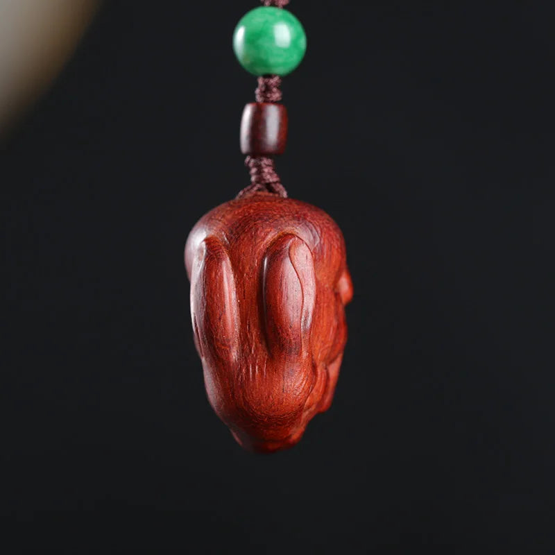 4cm Lobular Rosewood Wood Sculpture Animal Sculpture Traditional Chinese Chinese Zodiac Rabbit Pendant Car Hanging