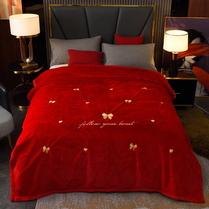 4kg warm blanket for winter imitation of rabbit hair yarn heart shape weighted blankets bed cover soft velvet 78"x90" in China