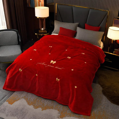 4kg warm blanket for winter imitation of rabbit hair yarn heart shape weighted blankets bed cover soft velvet 78"x90" in China