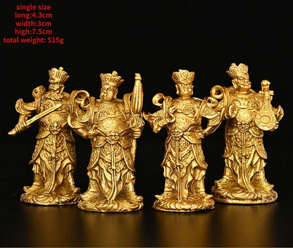 4pc/set Fengshui  Copper Chinese The Four Heavenly Kings Statue Home Buddha Hall Buddha Decor