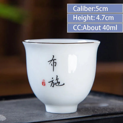 4pcs/lot Chinese Ceramic Tea Cup Thicken Anti-scalding Tea Bowl Celadon Teacup Teaware Accessories Single Cups Gifts Drinkware