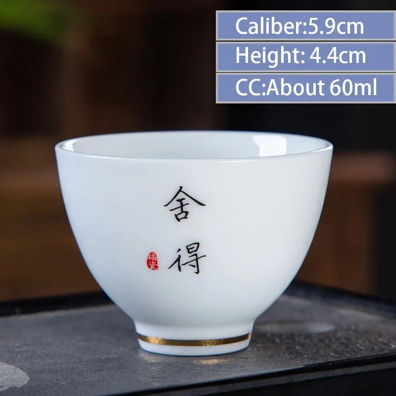 4pcs/lot Chinese Ceramic Tea Cup Thicken Anti-scalding Tea Bowl Celadon Teacup Teaware Accessories Single Cups Gifts Drinkware