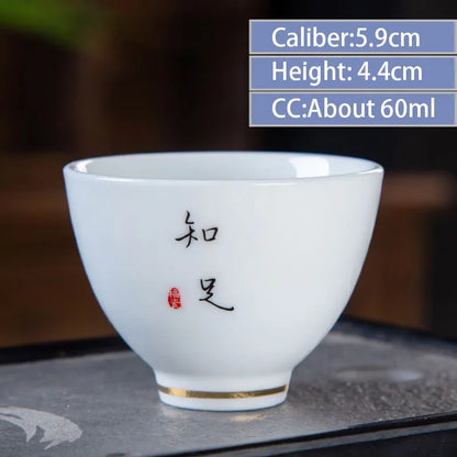 4pcs/lot Chinese Ceramic Tea Cup Thicken Anti-scalding Tea Bowl Celadon Teacup Teaware Accessories Single Cups Gifts Drinkware