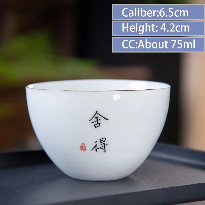 4pcs/lot Chinese Ceramic Tea Cup Thicken Anti-scalding Tea Bowl Celadon Teacup Teaware Accessories Single Cups Gifts Drinkware