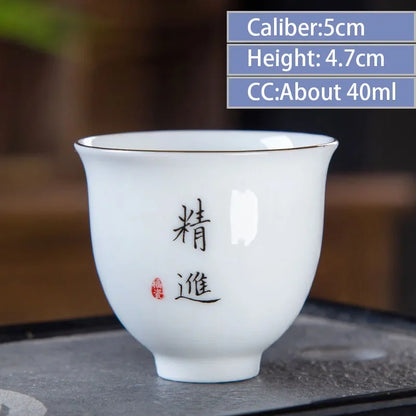 4pcs/lot Chinese Ceramic Tea Cup Thicken Anti-scalding Tea Bowl Celadon Teacup Teaware Accessories Single Cups Gifts Drinkware