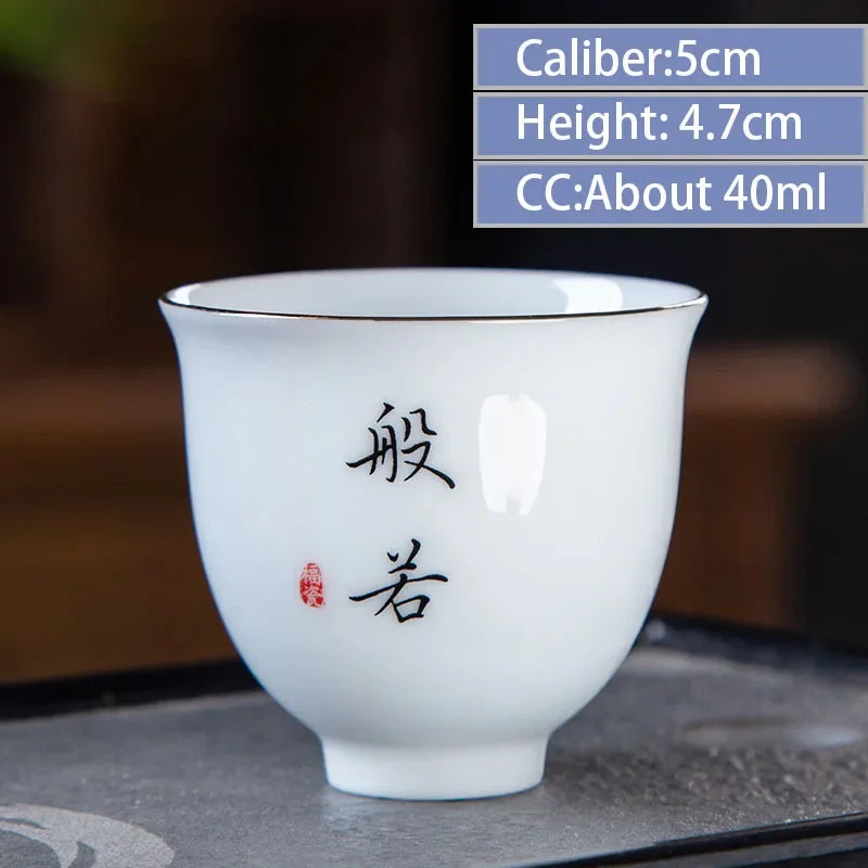 4pcs/lot Chinese Ceramic Tea Cup Thicken Anti-scalding Tea Bowl Celadon Teacup Teaware Accessories Single Cups Gifts Drinkware