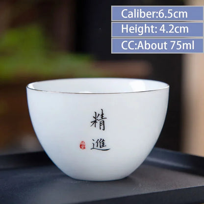 4pcs/lot Chinese Ceramic Tea Cup Thicken Anti-scalding Tea Bowl Celadon Teacup Teaware Accessories Single Cups Gifts Drinkware