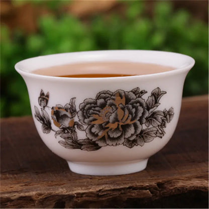 4pcs/lot Mini cup 20ml China porcelain tea cup floral pattern in-glaze decoration Chinese cup of tea small size kungfu cups rose