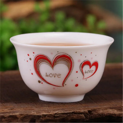 4pcs/lot Mini cup 20ml China porcelain tea cup floral pattern in-glaze decoration Chinese cup of tea small size kungfu cups rose