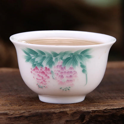 4pcs/lot Mini cup 20ml China porcelain tea cup floral pattern in-glaze decoration Chinese cup of tea small size kungfu cups rose