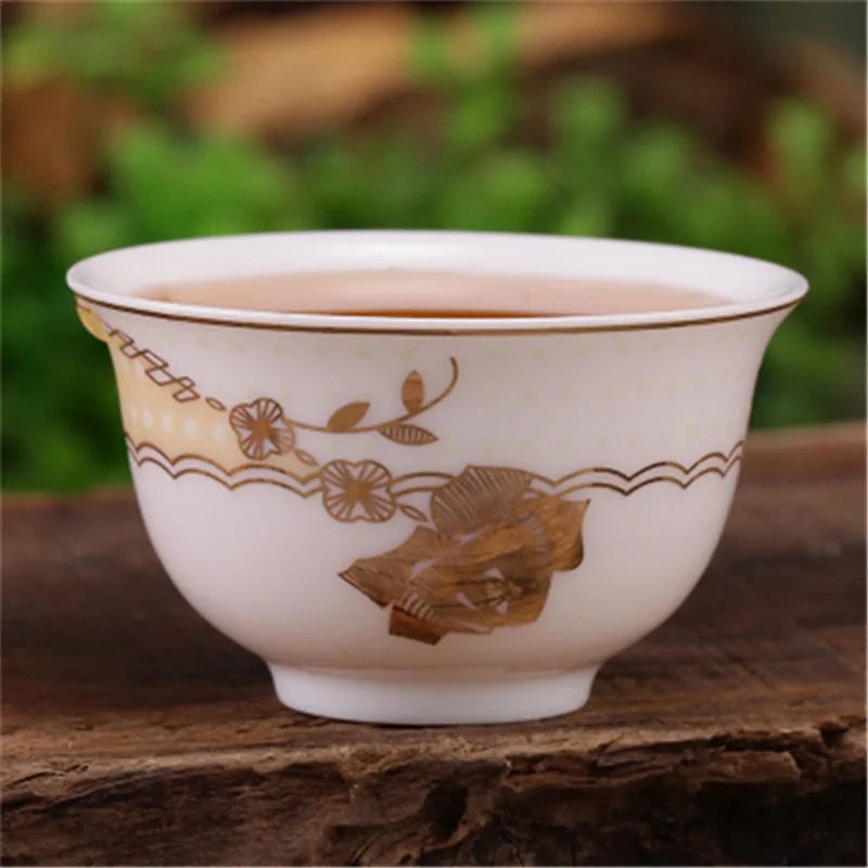 4pcs/lot Mini cup 20ml China porcelain tea cup floral pattern in-glaze decoration Chinese cup of tea small size kungfu cups rose