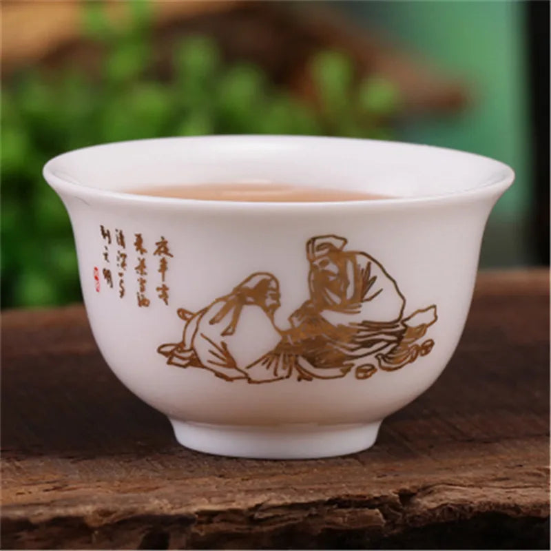 4pcs/lot Mini cup 20ml China porcelain tea cup floral pattern in-glaze decoration Chinese cup of tea small size kungfu cups rose