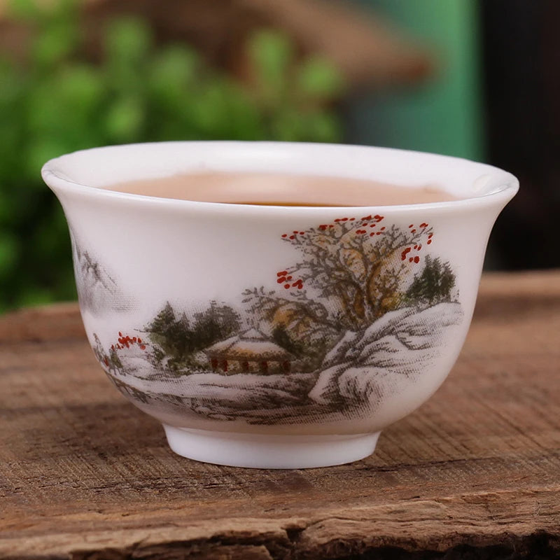 4pcs/lot Mini cup 20ml China porcelain tea cup floral pattern in-glaze decoration Chinese cup of tea small size kungfu cups rose