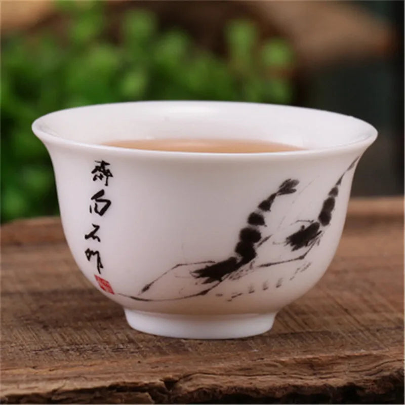 4pcs/lot Mini cup 20ml China porcelain tea cup floral pattern in-glaze decoration Chinese cup of tea small size kungfu cups rose